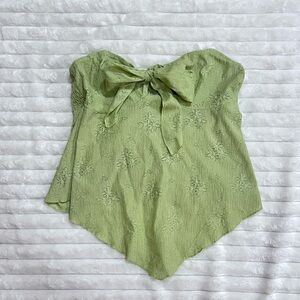 Y2K Green Strapless Top